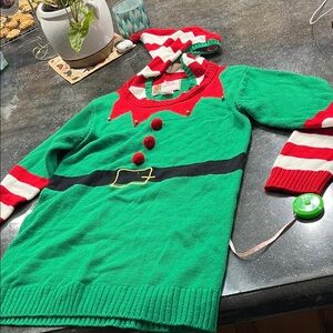 Festive Elf Sweater with Hood